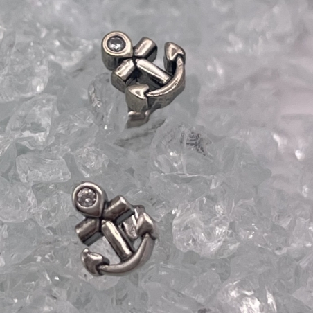 עגילי עוגן צמודים מכסף