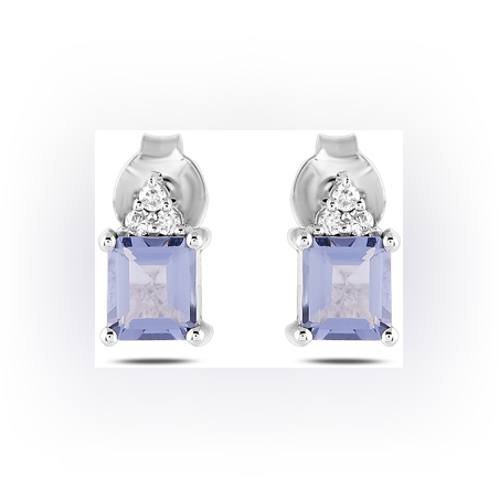 עגילי טנזנייט ויהלומים