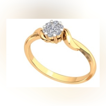 טבעת מרי זהב 14K פרח יהלום סוליטר