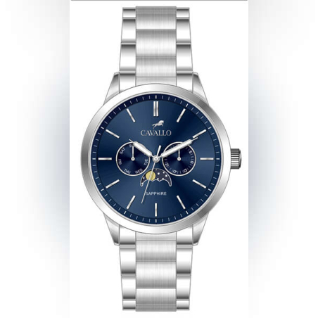 שעון יד CAVALLO S.Siro כסוף ולוח כחול לגבר
