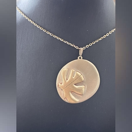 שרשרת תליון זהב לבן אצילי, משולב עם זהב צהוב - בעיצוב אישי