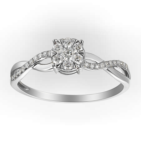 טבעת זהב 14K משובצת יהלומים - מונקו