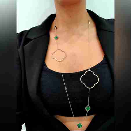 שרשרת זהב 14 קארט בסגנון ואן קליף אנד ארפל עם מלכית