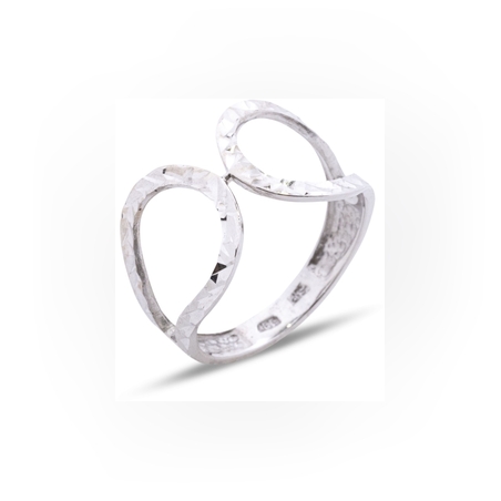 טבעת זהב לבן 14Kדגם ספיר