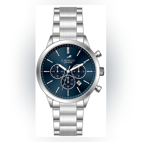 שעון MARINO כסוף/כחול לגבר דגם CW162002