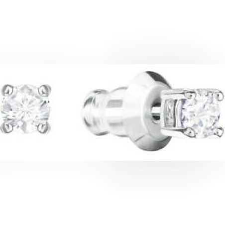 Swarovski solitaire earrings - PE STUD ROUND CZWH/RHS
