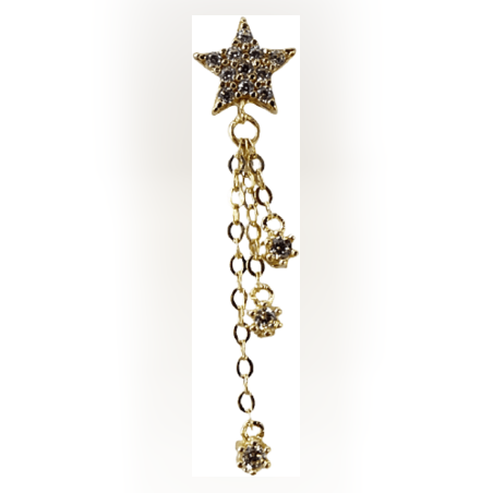 פירסינג עגיל נופל עם כוכב וכוכבים משובץ