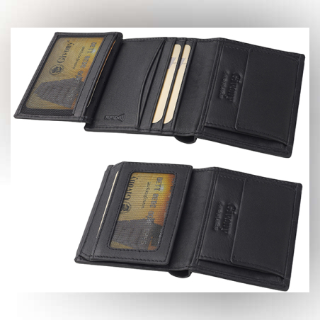 ארנק עור לגבר | תא למטבעות ו-4 תאים לכרטיסים מבית המותג גבעוני - נייקד שחור