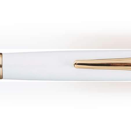 Lord ballpoint pen, white clip, 18k gold plating