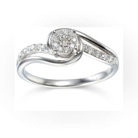 טבעת זהב 14K משובצת יהלומים - קלי