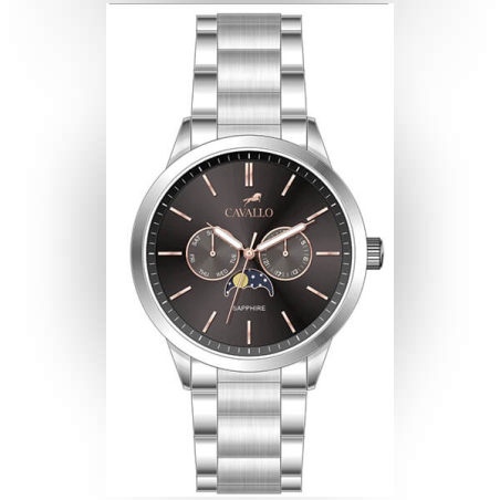 שעון יד CAVALLO S.Siro כסוף ולוח שחור לגבר