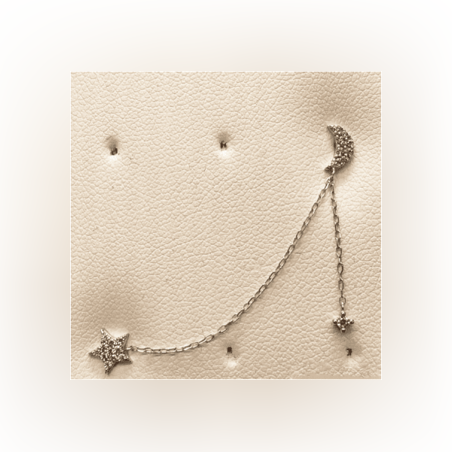 פירסינג עגיל שני חורים ירח וכוכבים