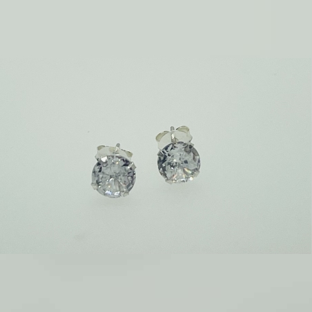 עגילי סוליטר זרקונים וכסף