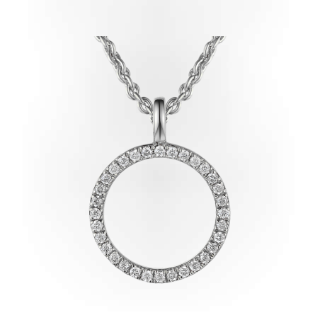 שרשרת מעגל החיים זהב לבן ויהלומים