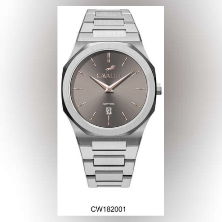 שעון כסוף/אפור לגבר CAVALLO דגם CW182001