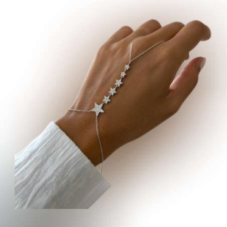 צמיד כסף ג׳דאי משובץ זרקונים