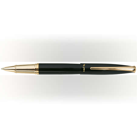 Peninsula roller pen black 18k gold plated clip