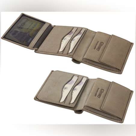 ארנק עור לגבר | תא למטבעות ו-6 תאים לכרטיסים מבית המותג גבעוני