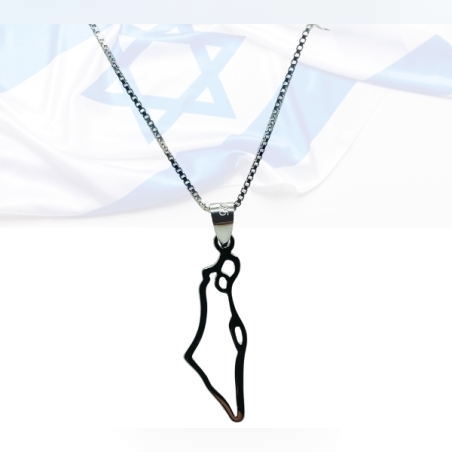 A small hollow map of Israel pendant