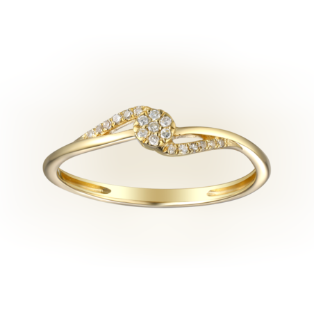 טבעת קורין - זהב 14K משובצת יהלומים עדינה