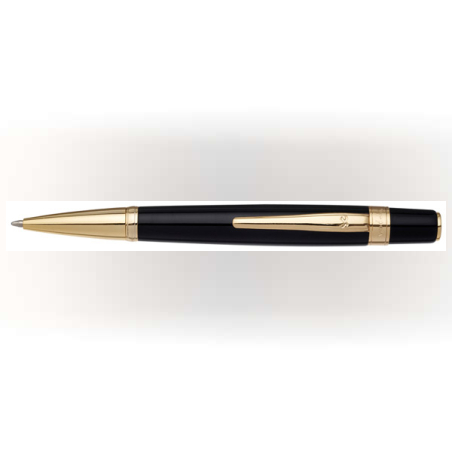 Lord ballpoint pen, black clip, 18k gold plating