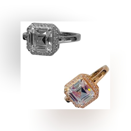 טבעת אופיר כסף 925 לונדון ספיר משובצת זרקונים מסביב