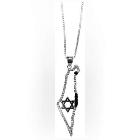 תליון כסף ארץ ישראל משובץ