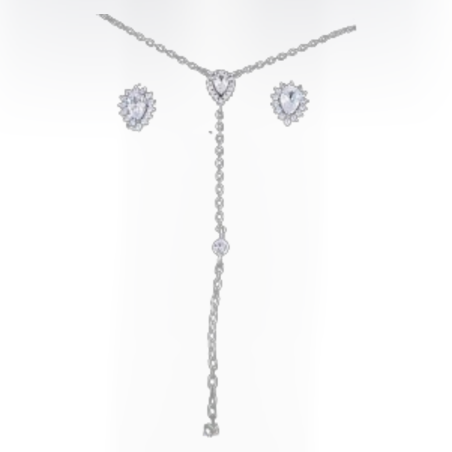 סט טיפה - כסף 925 משובץ זרקונים