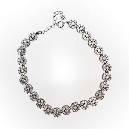 צמיד כסף עיגולי זרקונים