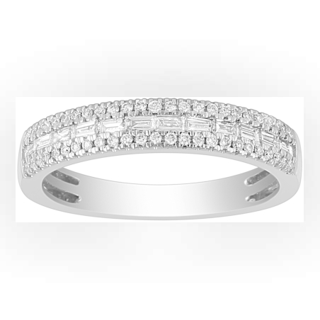 טבעת ליאת זהב 14K שורה יהלומי באגט