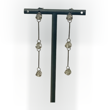 עגילי כסף ארוכים שלוש טיפות