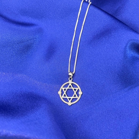 תליון כסף מגן דוד 925 מעוגל