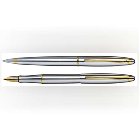 עט נובע אטלנטיק Atlantic כרום קליפס זהב