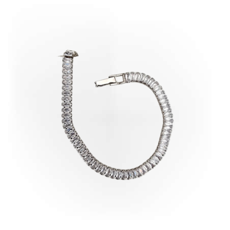 צמיד כסף טניס משובץ זרקונים בצורת בגאטים