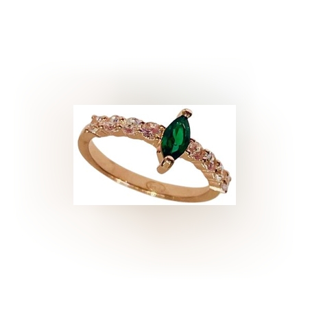 טבעת שירלי כסף 925 מרקיזה עם שיבוץ זרקונים