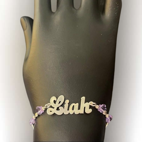 צמיד כסף שם בעיצוב אישי