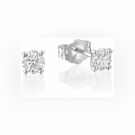 עגילי Evelyn - סוליטר צמודים 0.46ct