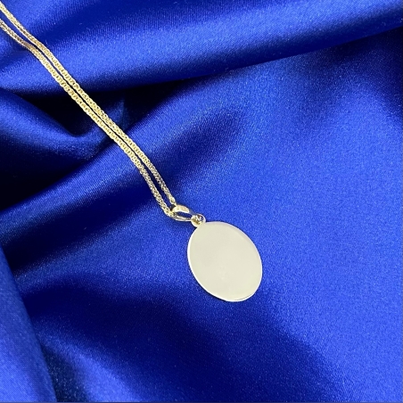 תליון זהב צהוב 14k אליפסה חלקה של המעצבת טוני רויטמן