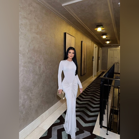 Lw dress 4 אפשרויות קשירה בצבע בז/שחור