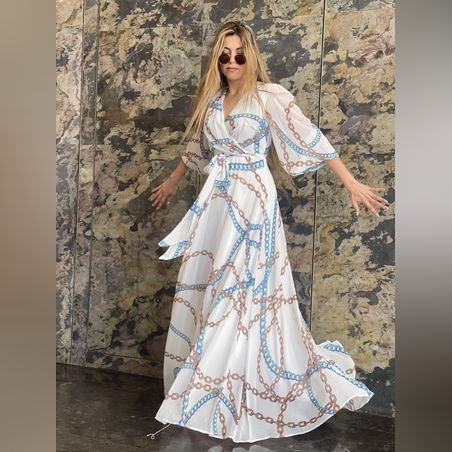 Dress לבן שיפון