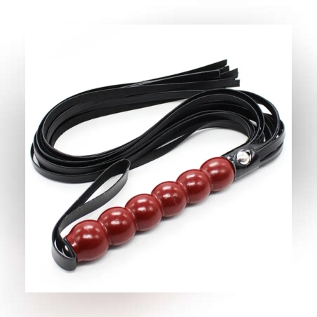 שוט חרוזים דמוי עץ שחור