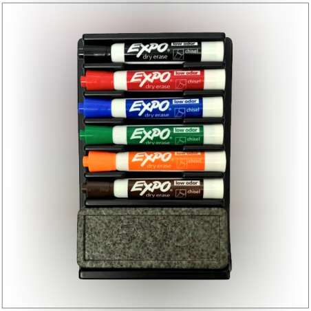 אורגנייזר ללוח +6 טושים ללוח מחיק +ספוג אקספו EXPO