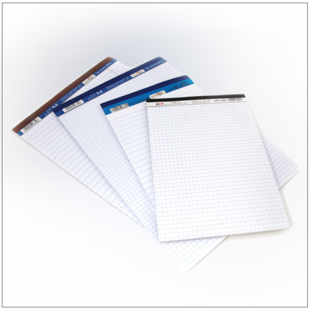בלוק כתיבה A4 לבן  משובץ/שורה