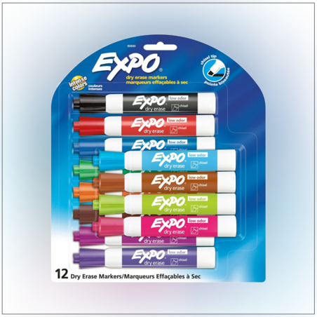 סט טושים ללוח מחיק  1/12 אקספו EXPO