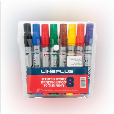 סט טושים פרמננט ליין פלוס 70 ראש עגול 8 צבעים