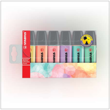 סט טושים להדגשה 1/6 סטבילו  פסטל