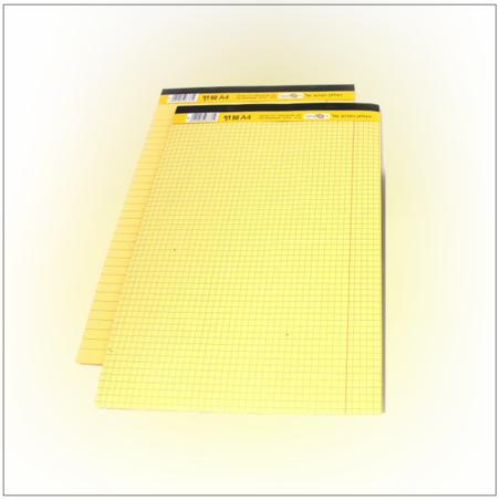 בלוק כתיבה A4 צהוב משובץ/שורה