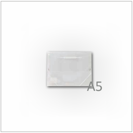 תיקיה פלסטיק עם גומי ותיוק שקוף A5