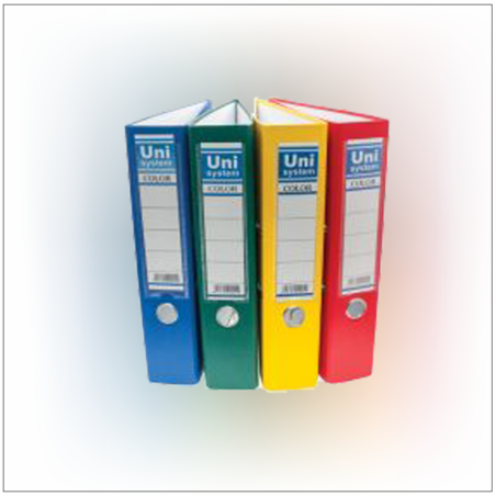 קרטון קלסר משרדי גב 8 ציפוי פלסטיק צבעוני עיברית 1/20 פוליו