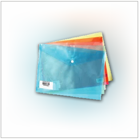 תיק מעטפה עם לחצן שקוף /שקוף צבעוני